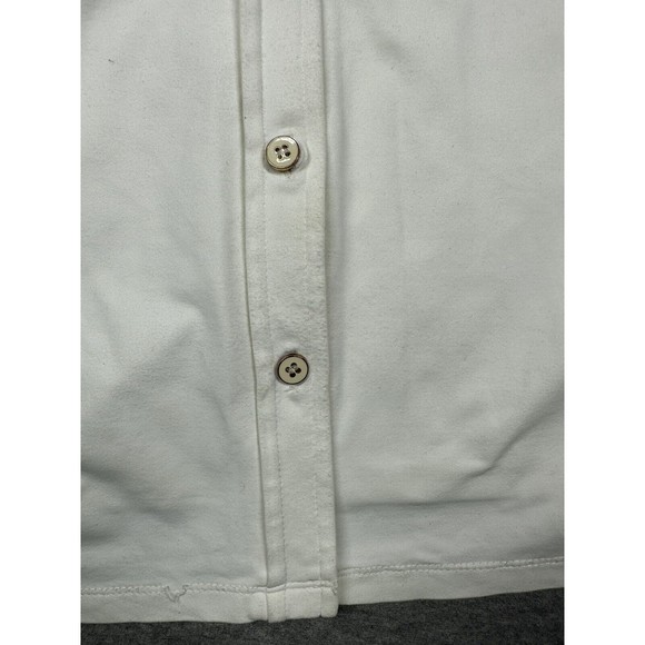 J. McLaughlin White  blouse Catalina cloth 3/4 roll-tab sleeve button-down Large - Picture 4 of 9